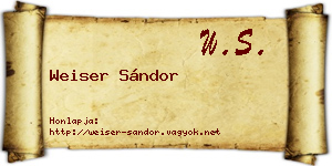 Weiser Sándor névjegykártya